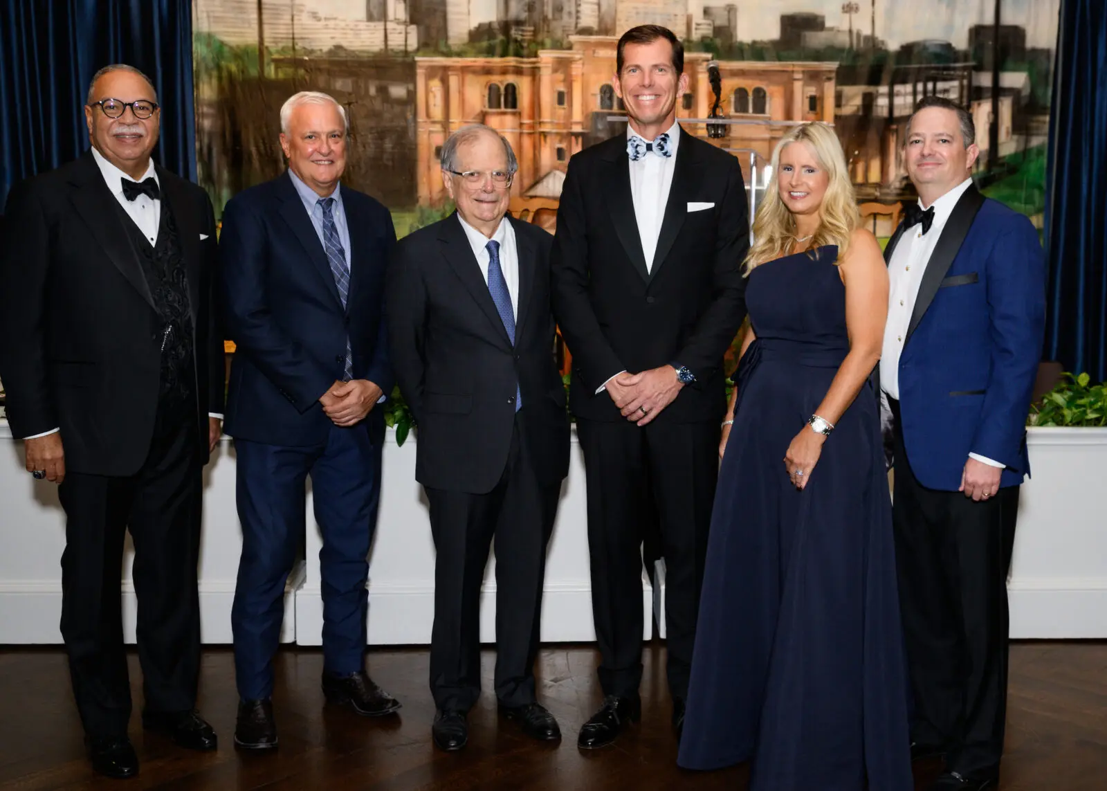 Honorees at  Willis T. Wilson Jr., Brian D. Patterson, Arthur Rodgers, Ben Westcott, Elle & Clarke Anderson at 'An Evening for Rice's Honour' (Photo by Jeff Fitlow)