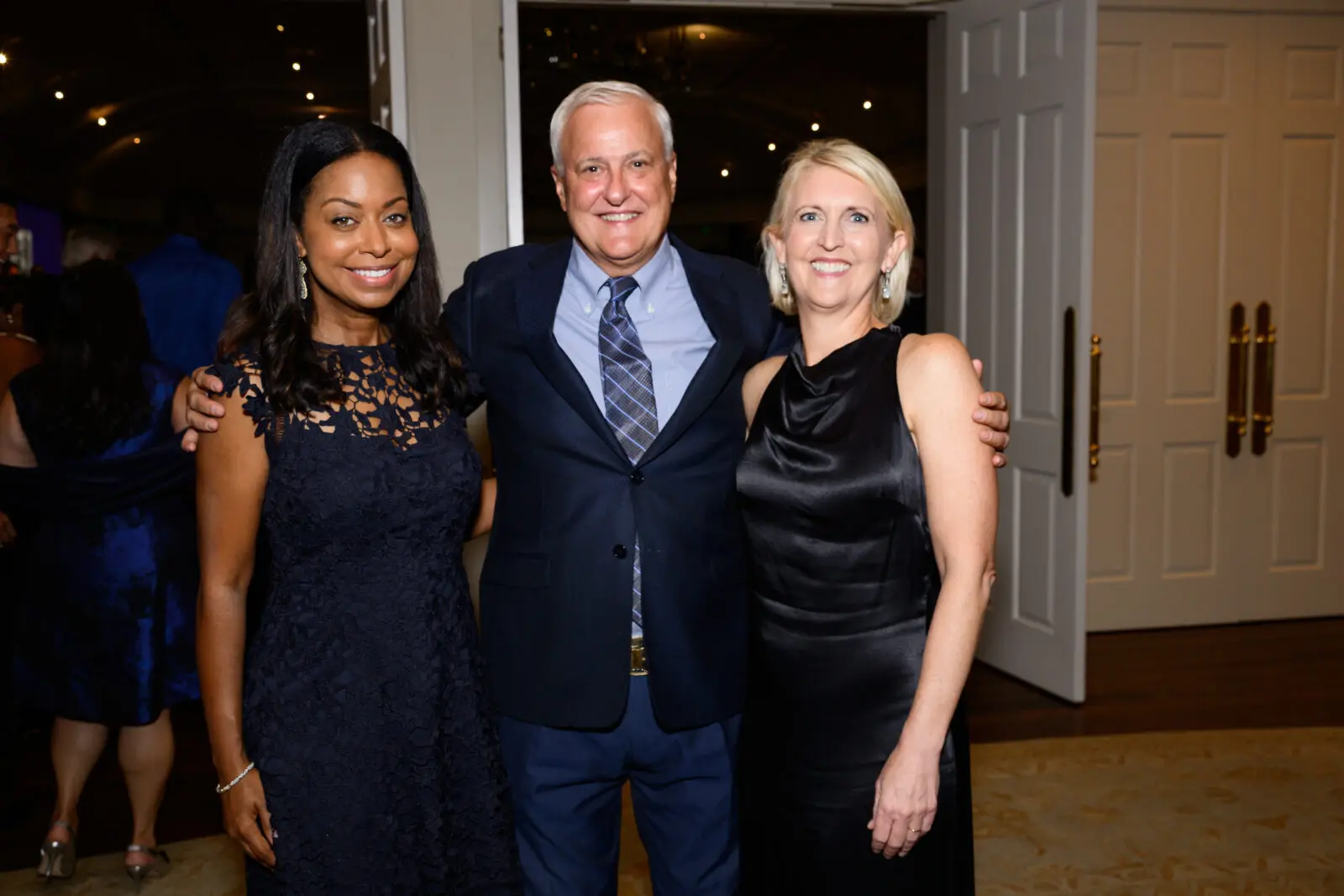 Melinda Spauldind Chevalier, Brian D. Patterson, Michol Ecklund at 'An Evening for Rice's Honour' (Photo by Jeff Fitlow)