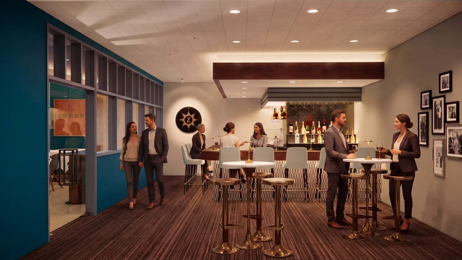 A rendering of the transformed Zodiac Room's bar (Renderings credit: Neiman Marcus and Arcadis Inc.)