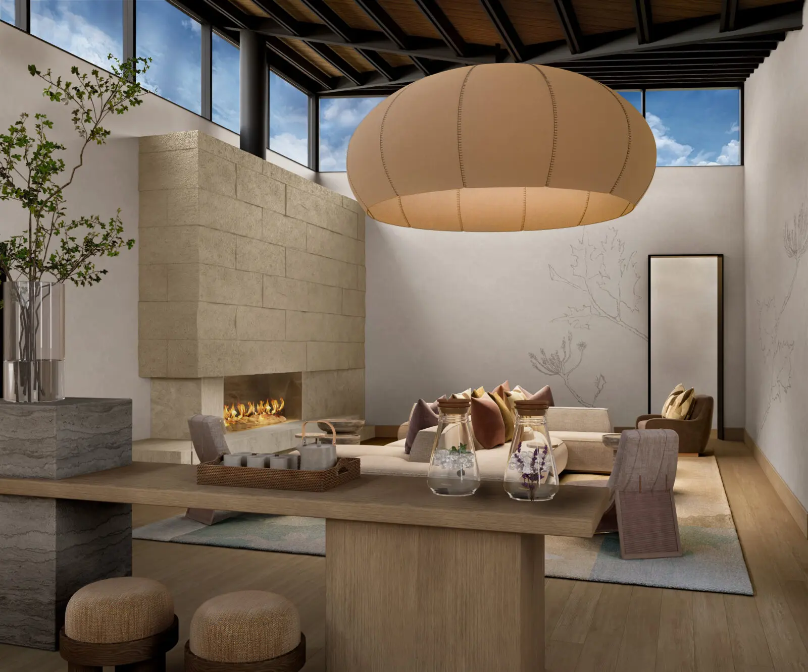 A rendering of Canyon Ranch Austin's women's lounge in the spa. (Courtesy of Ranch Ranch Austin)