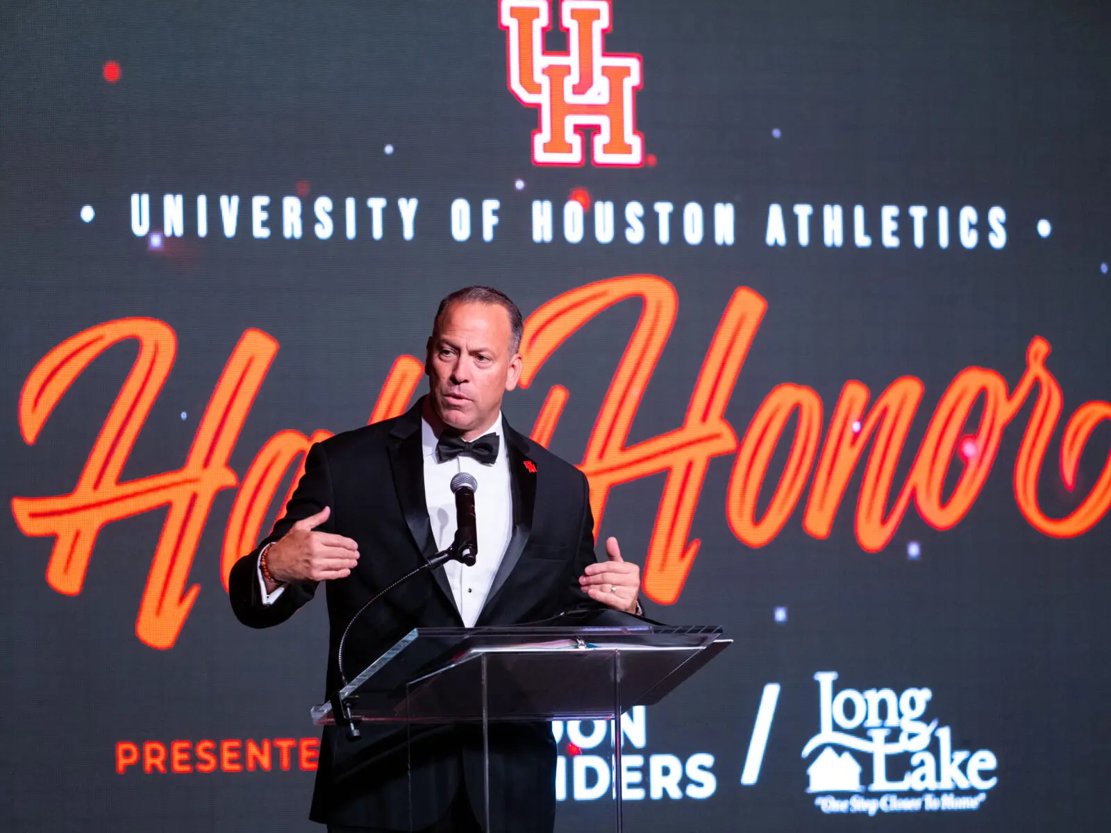 University of Houston athletic director Eddie Nunez felt the Hall of Honor moment. (Photo by F. Carter Smith)