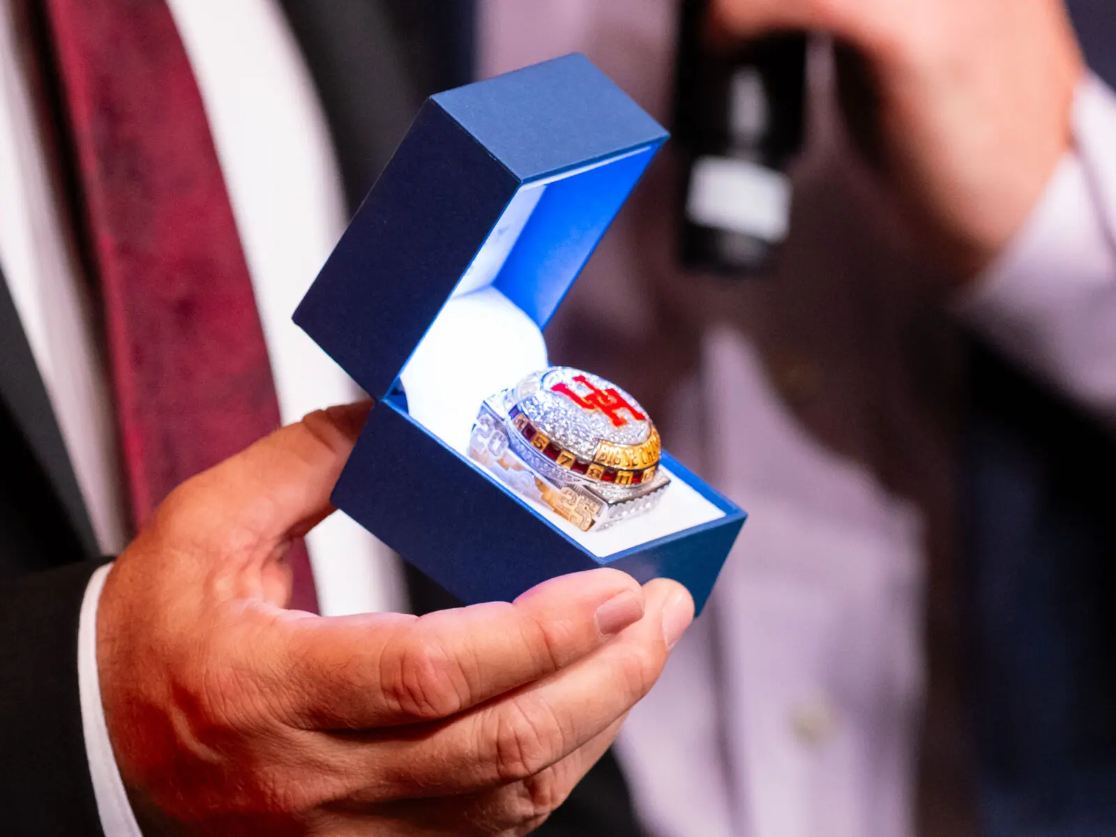 One of University of Houston's 2025 Final Four ring pendants, designed by Lauren Sampson, was auctioned off. (Photo by F. Carter Smith)