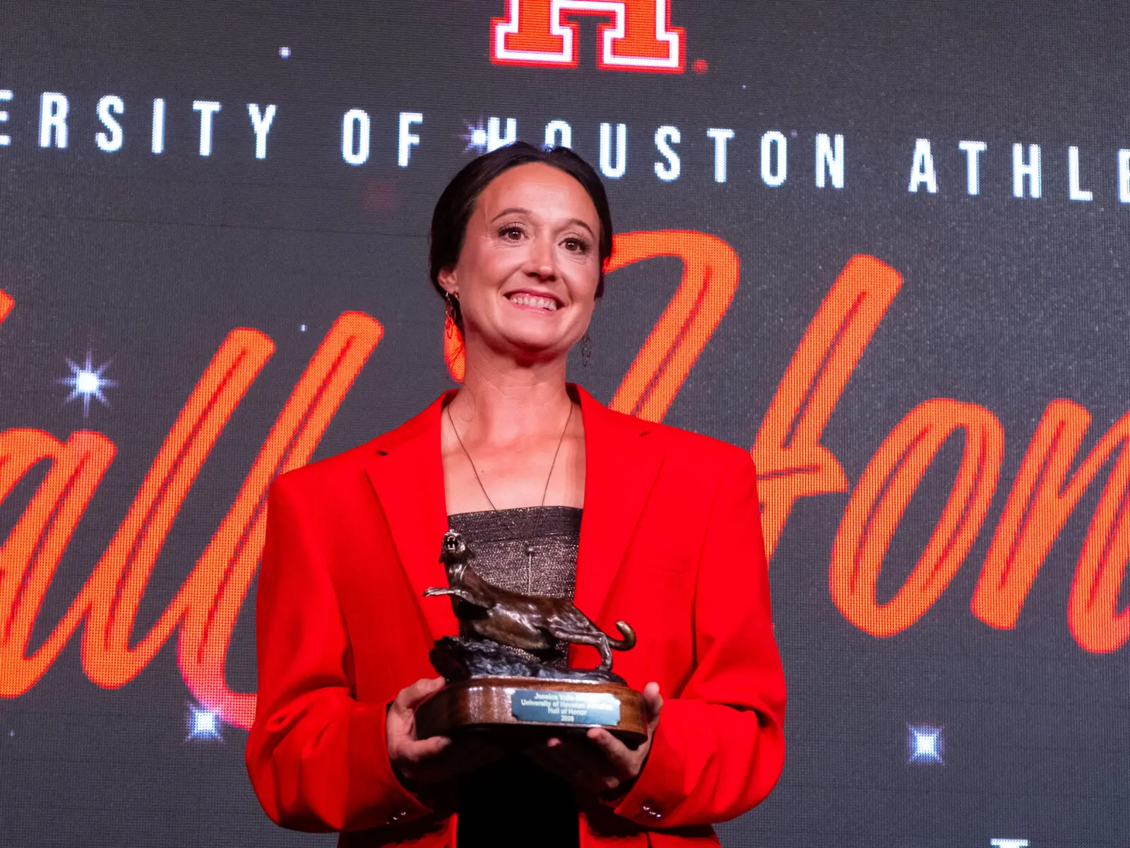 University of Houston softball star Jessica Valis Shimek is proud that the still young program already has a Hall of Honor inductee. (Photo by F. Carter Smith)