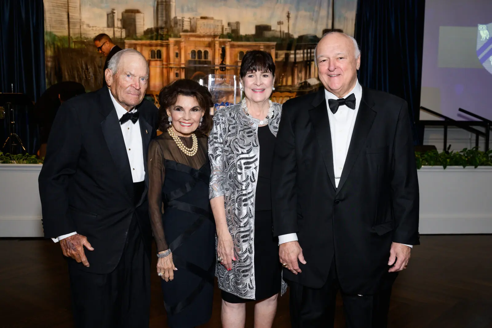 Dr. Walter & Linda McReynolds, Cynthia & Bucky Allshouse at 'An Evening for Rice's Honour' (Photo by Jeff Fitlow)