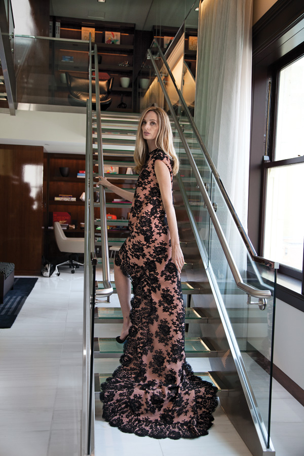 Santo Domingo in the penthouse of The Joule. Emilia Wickstead Fall 2014 collection, at modaoperandi.com; Paul Andrew shoes.