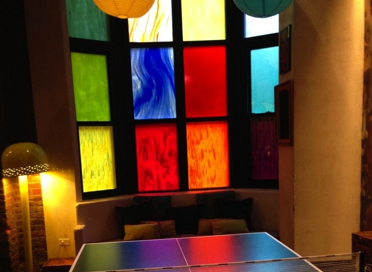 The ping pong lounge at Salvation Taco
