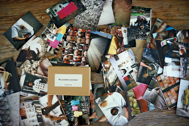 A box of photos, by Dutch artist Roy Villevoye, collected during Hettig’s European years.