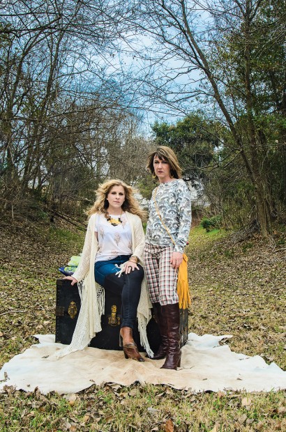 Camella Clements and Teresa O’Connor model tops by All Things Fabulous from Hunter Gatherer, accessorized by additional finds from HG