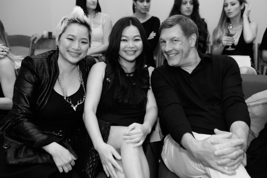 Chloe Dao, Sydney Dao, Neal Hamil at a David Peck fashion presentation in 2014