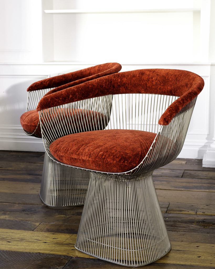Digi Velvet on Platner Chairs