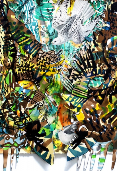 Jules Buck Jones’ “White Birds (Night),” 2014, at McMurtrey Gallery