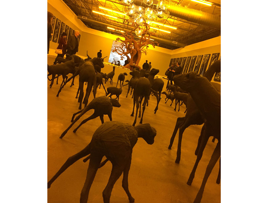 A strange haunting bestiary, beneath the tree of life filled, the main gallery in the museum.