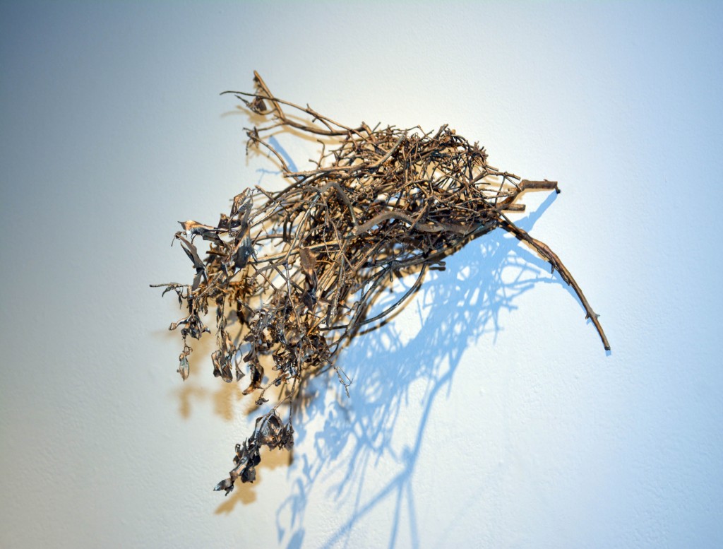 A Texas bird nest, perfectly rendered in bronze. Ludwig casts her delicate works at Ken King Foundry in Houston. 