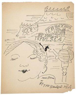 Andy Warhol "By The Beautiful Sea" ink on paper. Circa 1954.