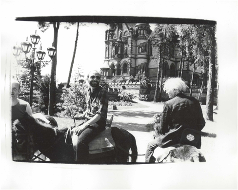 "Andy Warhol and a Friend" gelatin silver print. Circa 1976.