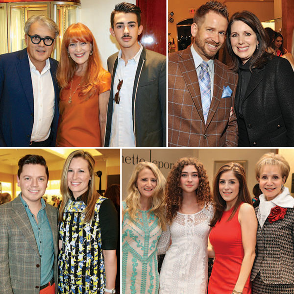 Scenes from last year. Clockwise from top left: Giuseppe Zanotti, Gracie Cavnar, Riccardo Zanotti at Saks Fifth Avenue; Jeff Shell, Julie Roberts at Elizabeth Anthony; honoree David Peck, Bethany Buchanan at M Penner; Nanette Lepore, Violet Lepore, chairmen Laura Max Nelson and Leisa Holland Nelson at Neiman Marcus.