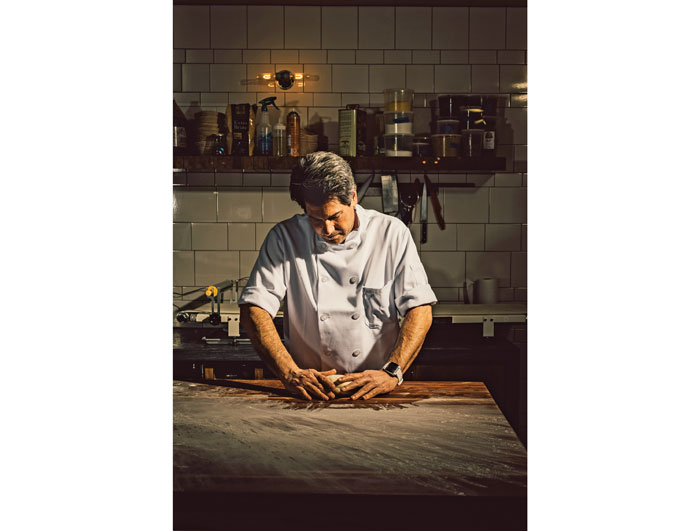 Heath Wendell working on his
dough bench