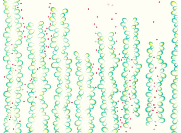 Amy Lin's "Dispersion" (detail), 2014, serves up a futuristic undersea dreamscape.