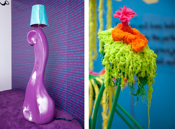 The bedroom vignette from "My Life as a Doll"; Detail from entrance portal of "My Life as a Doll" 