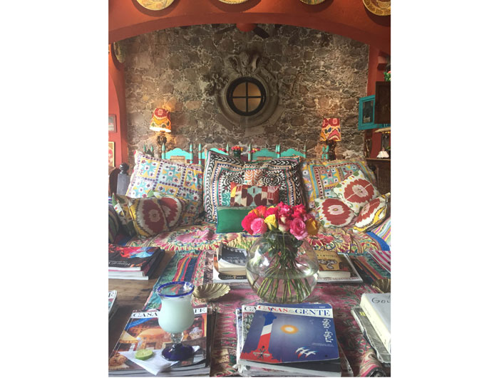 Margaritas in the loggia at Casa Hyder.