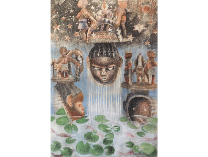 The founder of TSU's art department was among the first African-American artists to visit Africa. Shown: "Homage to Gelede, 1993."