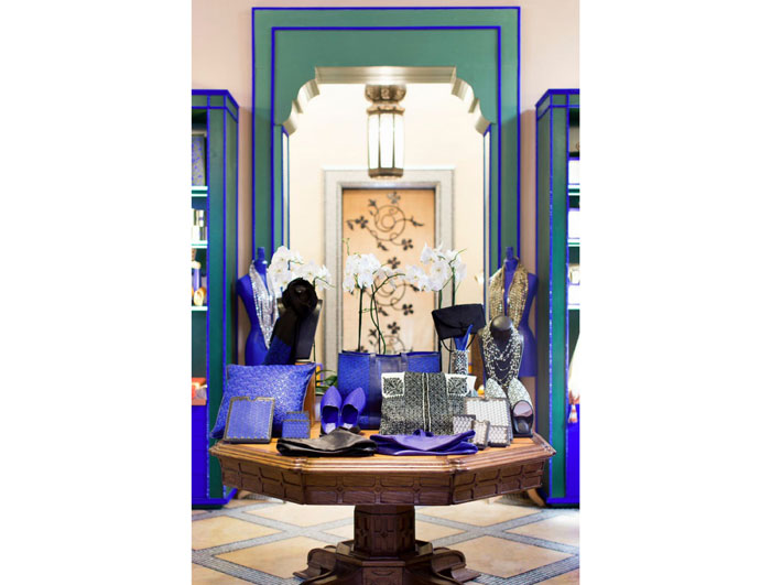 Interior shot of the Yves Saint Laurent boutique at Jardin Majorelle