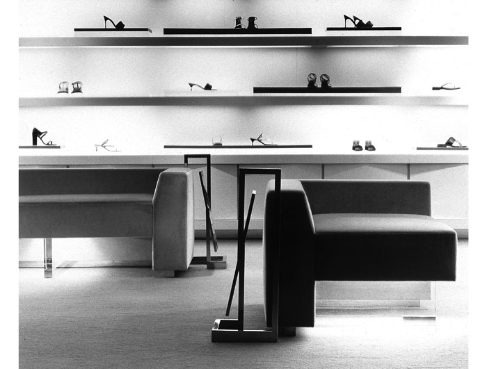 Kagan’s Omnibus sofas, shown inside Gucci’s London store, Tom Ford era.