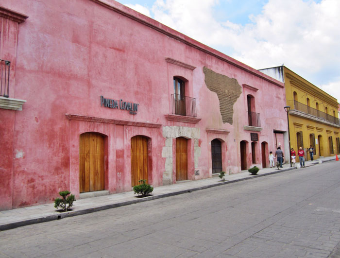 Pink building in Oaxaca 