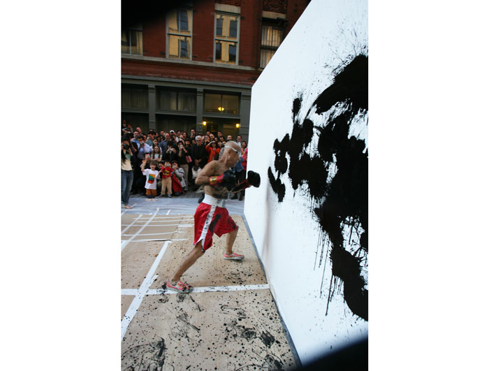 Shinohara's practive encompasses a huge dose of performance art. At Deborah Colton Gallery, he boxes with a canvas, Friday, May 1, 6:30 pm. 