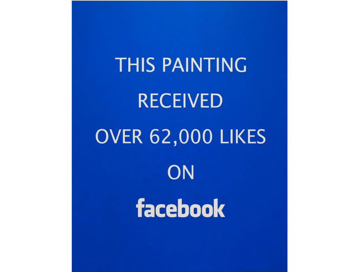 The painting "Facebook Likes," 2015, will soon be appearing on social media. 