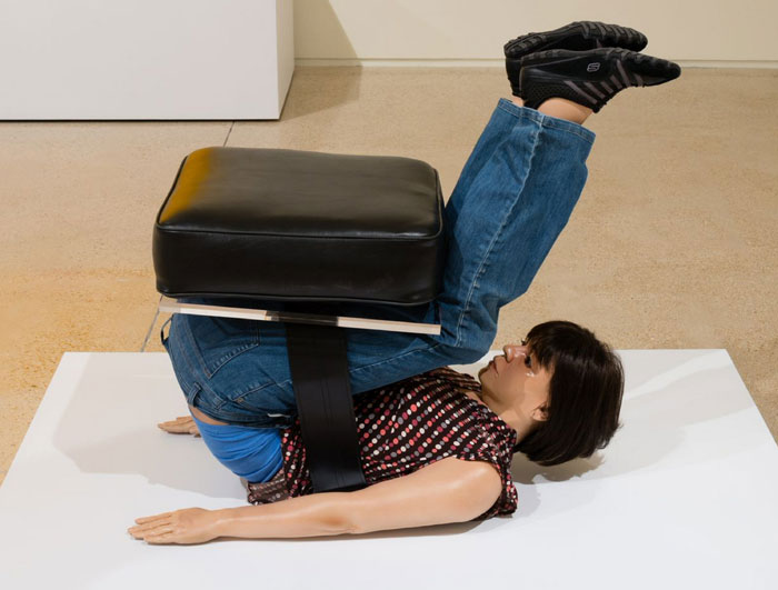 "Muebles (Chair)," 2015, is startling and disconcerting. 