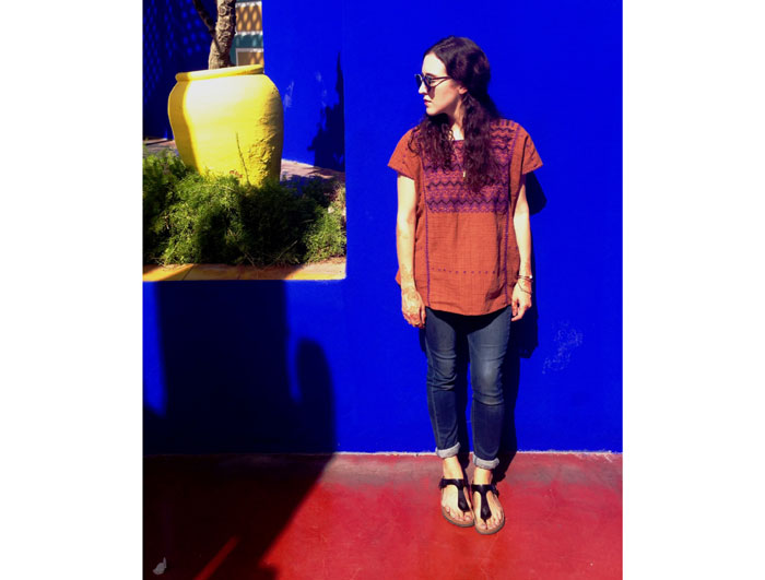 Cecilia in a traditional Oaxacan top.