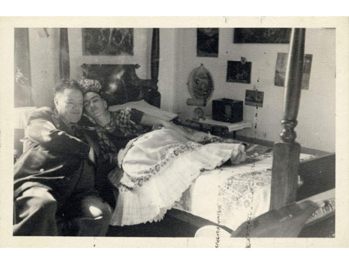 The inimitable and infinitely fascinating Diego Rivera and Frida Kahlo, Coyoacán, Mexico, circa 1940s. Photograph by patron Chester Dale, Chester Dale papers.