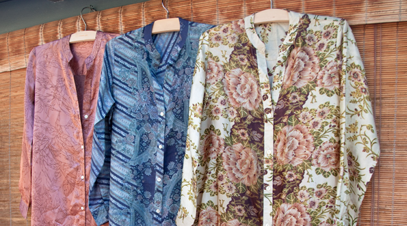 Vintage silk saris from India, part of Chan Luu Bazaar