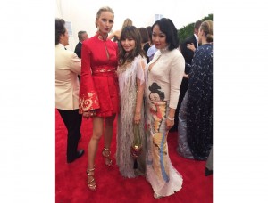 Nasiba Adilova with Karolina Kurkova and Veronica Chou