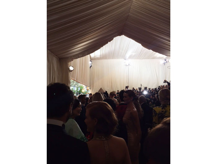 In line for the red carpet at The Metropolitan  Museum of Art