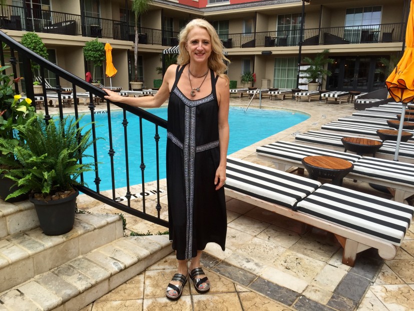 Nanette Lapore by the Hotel Zaza pool in Houston.