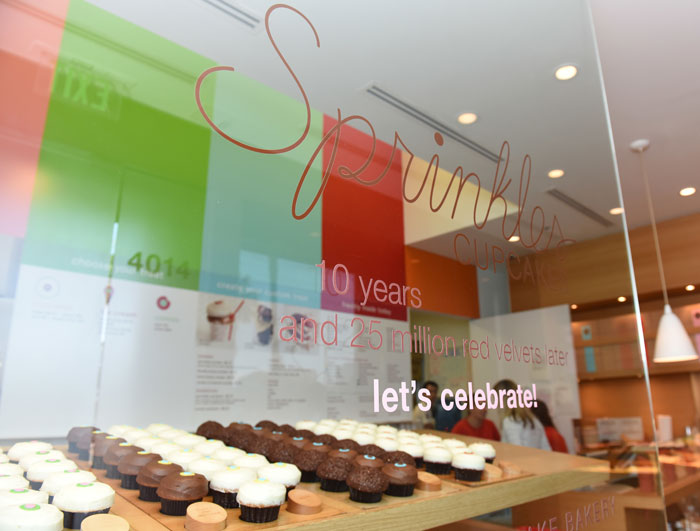 Baked goodies inside of the Sprinkles dessert case. Photo courtesy Daniel Ortiz. 