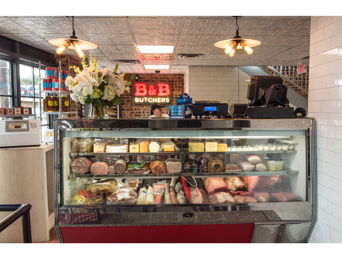 B&B meat cases showcase fresh cuts of the day. Photo courtesy Fulton Davenport. 