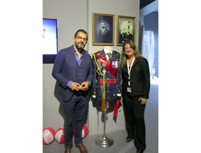 Deborah Colton Gallery artist, Mahmoud Obaidi and Deborah M. Colton at "In the Eye of the Thunderstorm: Effervescent Practices from the Arab World & South Asia." 