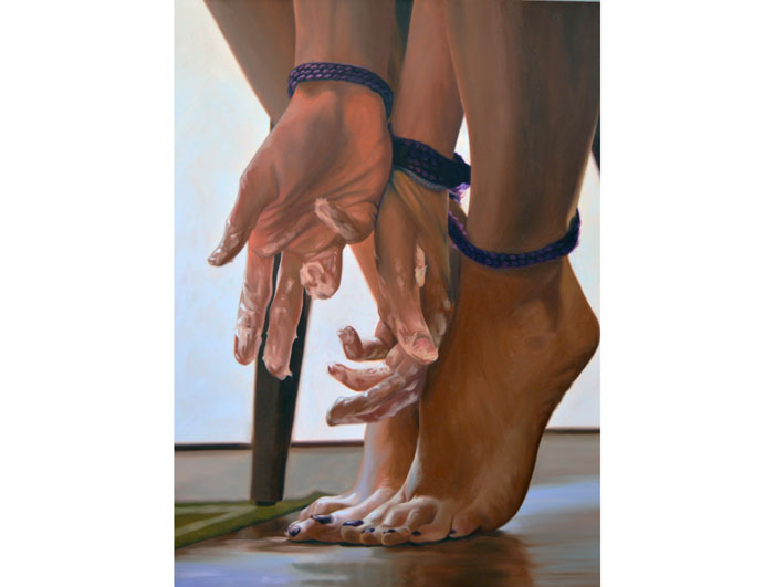 Steamy scene: Included in Vance's latest exhibition, "Recital," is this bondage moment, "Between the Before and After," 2015.