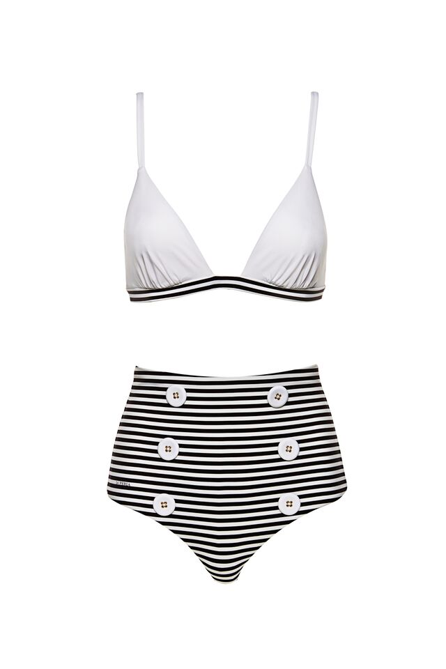 La Perla Mare Sailor Stripes underwired triangle bra and high briefs