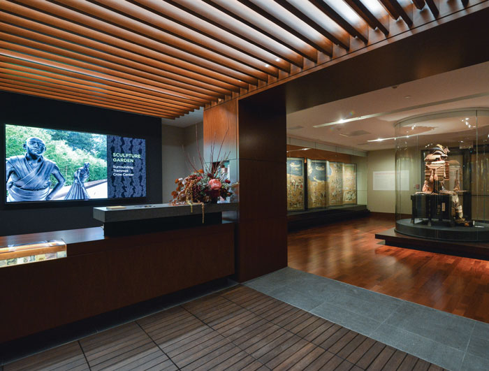 "Asia is closer than you think" proclaims signage at the museum's portal. Once visitors enter the Crow Collection via a pair of glass doors, they are greeted by a reception area and information regarding current and upcoming events. Turn left at the desk through elegant galleries filled with Chinese and Japanese art and your meditative "pilgrimage" is underway. 