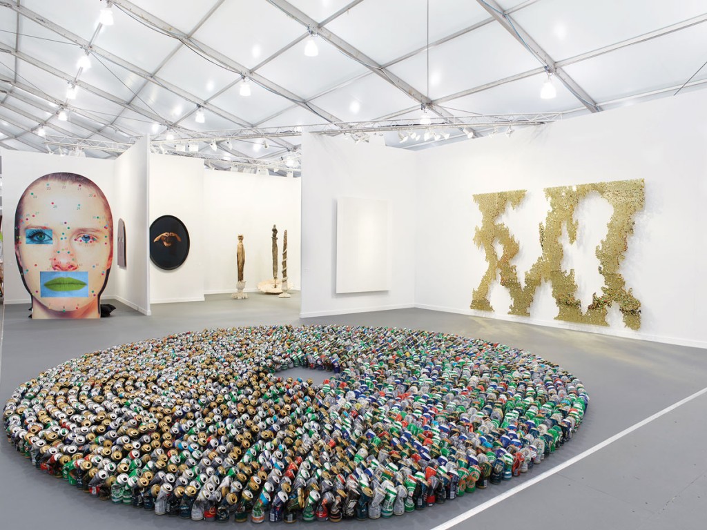 Kader Attia’s "Halam Tawaaf," 2008, made of 2,978 beer cans.