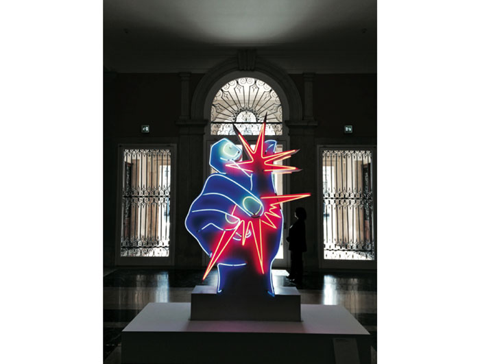 In the Palazzo Grassi, Martial Raysse’s "America America," 1964.