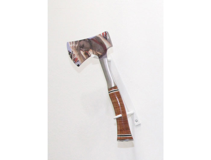 Darja Bajagić’s “Ex Axes – Larissa Riquelme,” 2015, typified the artist’s desire-driven click bait at Queer Thoughts, NADA.‬