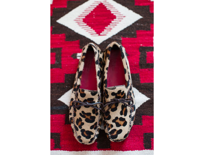 Another pair of Powers' favorite loafers in leopard