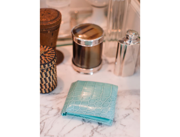 A gift from a dear friend–Powers collects alligator billfolds