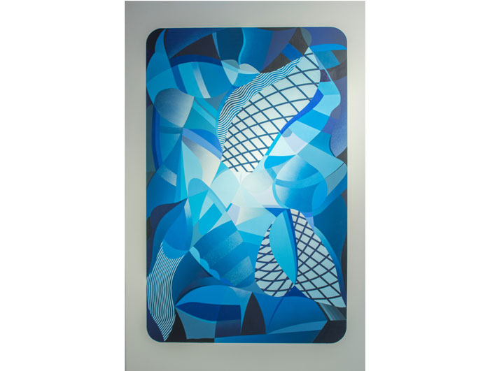 Another Dual effort, "In the Blue," 2014, is an accomplished piece of aerosol action. 