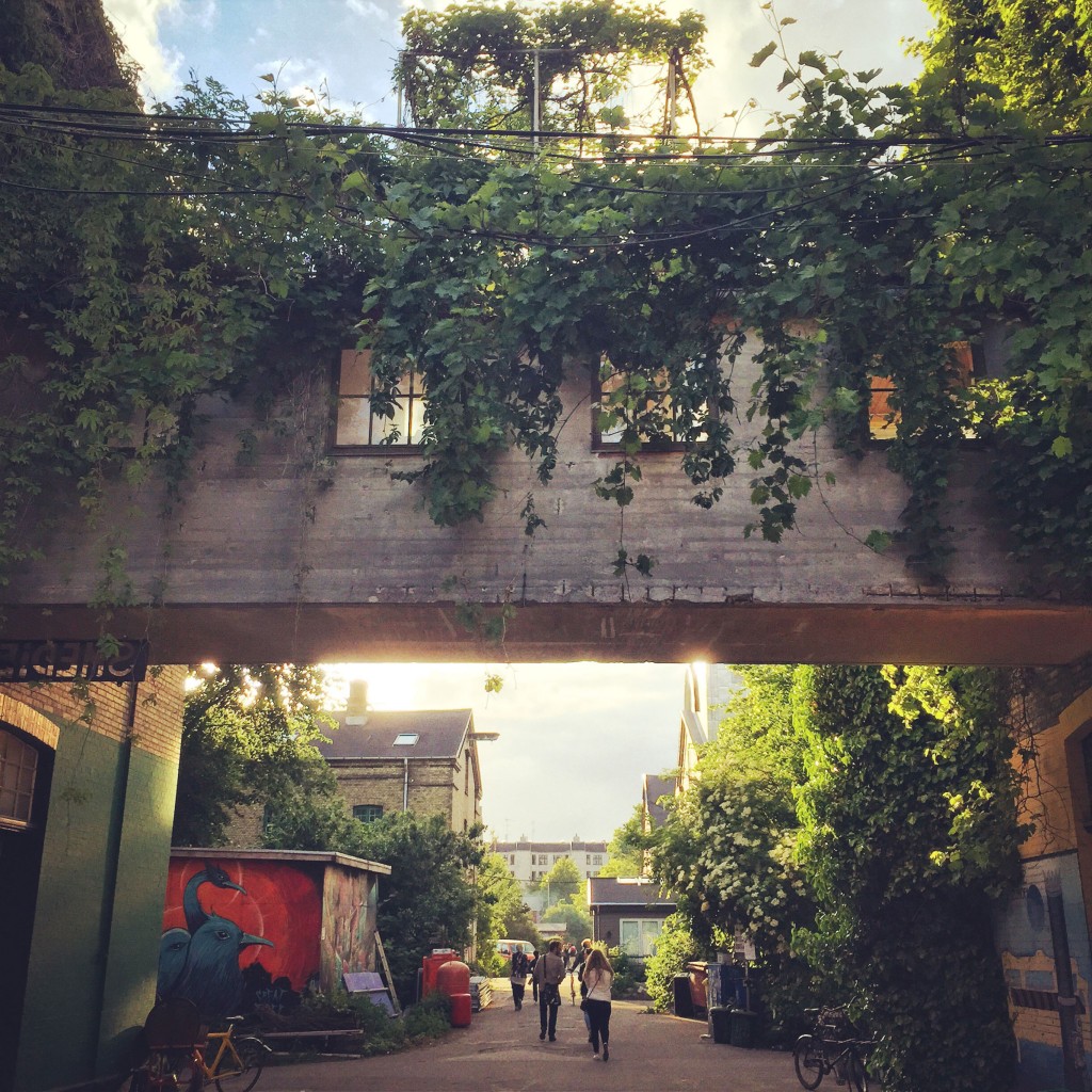 Sunset behind the architecture of Christiania | Copenhagen